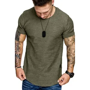 เสื้อยืดผู้ชายดีไซน์ใหม่ ทรงปกติ สวมใส่สบาย ฤดูร้อน แขนสั้น ผ้าถัก 100% คอตตอน รับผลิตตามแบบ (OEM) คุณภาพสูง ผ้าฝ้าย 100% - Product Image 5