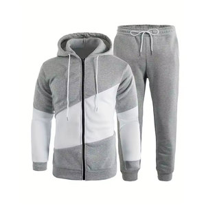 Custom <b>Men</b> Activewear Tracksuit Set Zipper Front <b>Track</b> <b>Jacket</b> And Jogger OEM ODM Wholesale - Product Image 1