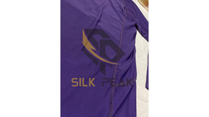 Purple Fitted Women's MMA Rash Guard Heat-Transfer Print Quick Dry 140g Spandex/<b>Polyester</b> <b>Shirt</b> Front Logo Martial Arts - Product Image 3