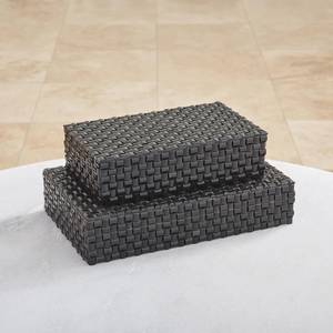 Handcrafted Black Bone Inlay Decorative <b>Storage</b> Box with Woven Basket Pattern Luxury Jewelry Organizer Keepsake Box for Home - Product Image 4