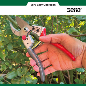 SONO G104 Grade Pruning Shears Stainless Steel Blade Soft Grip Plastic Handles Red Black Color Multi Purpose <b>Cutting</b> <b>Tool</b> - Product Image 3