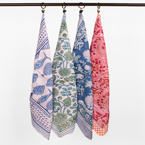 Pañuelos de Algodón Estampados de Lujo con Diseño Floral Vintage y de Peces, Ecológicos, de Alta Calidad, Regalo para Adultos, Cubre Rostro para Damas - Product Image 2