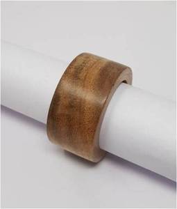 Anneau de serviette en bois naturel lisse et large pour mariage, restaurant, décoration de table de ferme. - Product Image 2