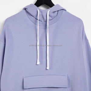 Premium personalizado en blanco de gran tamaño sudadera pulóver 100% algodón gota hombro pesado sudaderas con capucha Hombres estilo de bolsillo único - Product Image 6