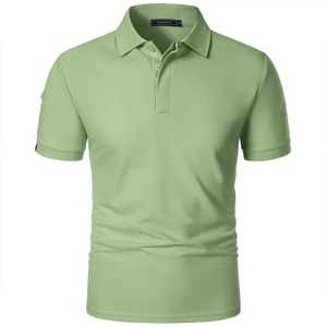 Chemise en jersey à manches courtes pour homme, couleur personnalisée, couleur unie, décontractée, anti-rides, 100% polyester, coupe classique, design personnalisé - Product Image 3
