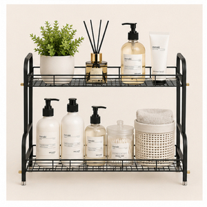 Organizador de Especias Metálico de 2 Niveles para Encimera de Cocina, Soporte para Frascos de Condimentos de Acero, Estante de Almacenamiento para Despensa que Ahorra Espacio - Product Image 3