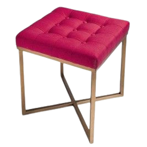 Hot Selling Home Furniture <b>Square</b> Shape Ottoman Stool with Stainless Steel Metal <b>Frame</b> for Bedroom Living Room - Product Image 1