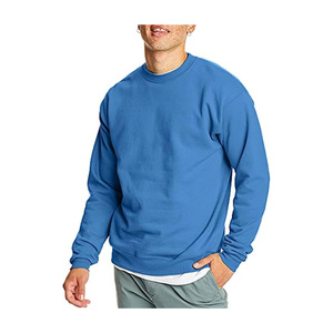 Suéter Azul Personalizado para Hombre con Cuello Redondo, Sudadera de Algodón y Poliéster de Marca Privada - Product Image 1
