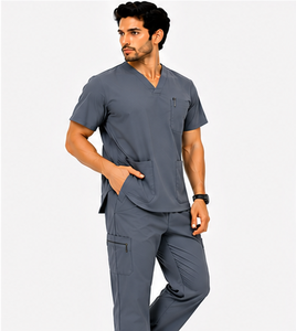 Tenues médicales pour hommes, vente en gros, 2 pièces, uniforme jogger, respirant, extensible, vêtements de travail pour médecins, infirmiers, hôpitaux, confortables et durables - Product Image 5