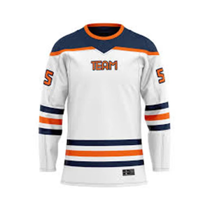 Maillots de hockey sur glace personnalisés avec impression par sublimation sur le devant, uniformes d'équipe, 100% polyester, évacuation de l'humidité, séchage rapide, unisexe, adulte, double - Product Image 3