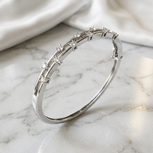 1.35CTW Round Set Double Row Diamond <b>Bangle</b> <b>Bracelet</b> - Product Image 3