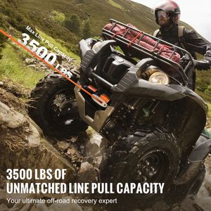 Cabrestante Eléctrico de 3500 lb con Cable Sintético de 12 Hilos 12V DC 3/16 X 39 pies y Guía de Cable de Aluminio para ATV/UTV - Product Image 3
