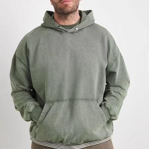 เสื้อฮู้ดดี้ทรงโอเวอร์ไซส์สำหรับผู้ชาย ผ้าเฟรนช์เทอร์รี่ผสมคอตตอน ล้างสีแบบแอซิดวอช ดีไซน์แบบพูลโอเวอร์ - Product Image 6