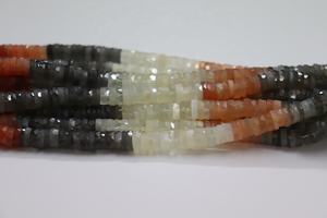 Qualité AAA 16 pouces perles de coupe de roue Multi pierre de lune à facettes forme de pneu 6-7mm perles de gros de pierres précieuses naturelles - Product Image 2