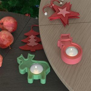 Christmas Elk Christmas Snowman Candle Holder Aromatherapy Christmas Gypsum <b>Resin</b> Candle <b>Silicone</b> Mold - Product Image 3