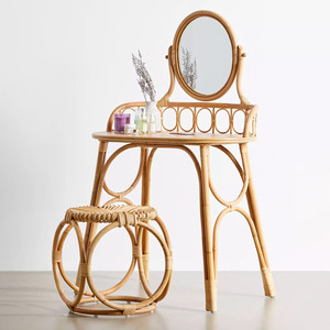 Rattan Mirrored Dressing <b>Table</b> Modern Bedroom Furniture Rattan <b>Tables</b> with <b>Mirrors</b> - Product Image 2