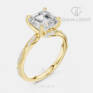 Bague élégante en diamant de laboratoire taille Asscher 2,66 carats en or blanc 14 carats, certifiée IGI, couleur F+, clarté VS+, bijoux fins pour femmes - Product Image 6
