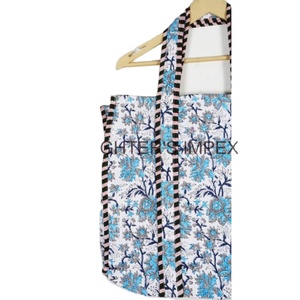 Bolsas de compras ecológicas de alta calidad para verano e invierno, bolsas de mano acolchadas de algodón reversibles impresas con logotipo personalizado - Product Image 4