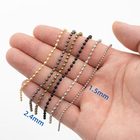 Prêt à expédier des connecteurs assortis de chaîne à billes de 1.5mm de diamètre pour la fabrication de bijoux