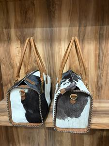 Bolso Tote Boston de Cuero Genuino con Pelo de Vaca Hecho a Mano |   Bolso de Hombro de Cuero Estilo Western para Mujer - Product Image 4