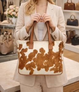 Sac fourre-tout en cuir véritable pour femme, sac à main de luxe en cuir de vachette, sac à bandoulière tendance pour l'été LHTB-0110 - Product Image 4