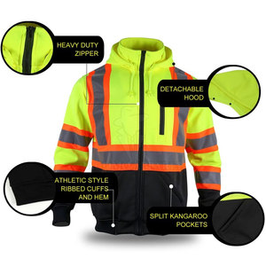 Chaqueta de seguridad de alta visibilidad para hombre, fabricada en Pakistán, ideal para trabajos en carretera, construcción y uso general en obras. - Product Image 5