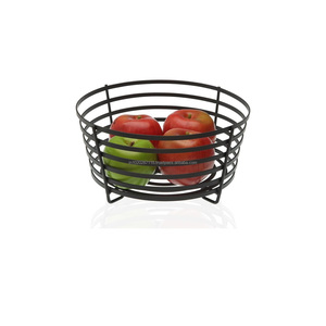 Corbeille à fruits ronde en fer à 2 niveaux pour le rangement de la table à manger avec l'aspect élégant traditionnel moderne décoratif fait à la main rustique - Product Image 5