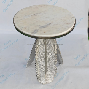 <b>Aluminium</b> <b>Table</b> with Marble Top Modern Luxury Furniture Stylish Metal Base <b>Table</b> Elegant Home Decor Statement Piece - Product Image 5