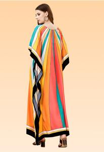 Vestido Kaftan Elegante para Mujer – Kaftan Holgado Estampado para la Colección de Verano - Product Image 4