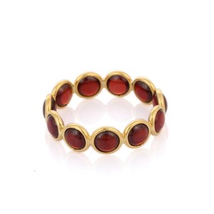 18K Yellow Gold Garnet Eternity Band-<b>Resizable</b> Wedding <b>Ring</b> - Product Image 4