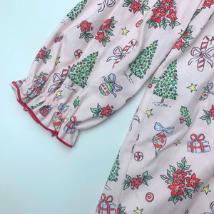 Robe smockée pour bébés filles, tissu coton jaune, manches courtes, personnalisation de votre logo et de votre design, smockage à la main, du 3 mois au 10 ans. - Product Image 2