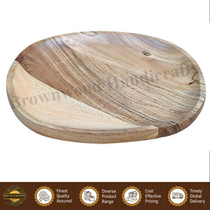 Fournisseur leader vendant des assiettes en bois d'acacia massif faites à la main de qualité supérieure, 9x9 pouces, 15 mm d'épaisseur, écologiques et naturelles. - Product Image 4