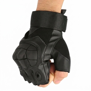 Guantes de Gimnasio de Medio Dedo de Cuero con Cierre de Gancho y Bucle, Unisex, para Entrenamiento de Verano - Product Image 6