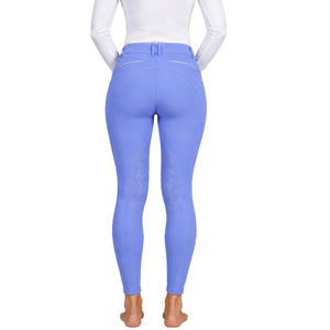 Leggings d'équitation pour femmes violet clair, taille haute, extensibles, avec grip intégral en silicone, pour l'entraînement - Product Image 2