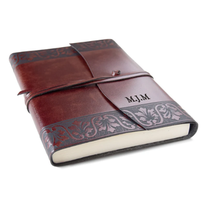 Diario de Viaje Fiore A5, Personalizado, Hecho a Mano, de Cuero Genuino Italiano, Recargable, Cosido con Hilo (21x15cm) - Product Image 2