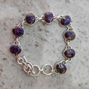 Natural Purple Copper Turquoise 925 Sterling Silver Adjustable <b>Bracelet</b> Natural Gemstone Jewelry Elegant Designer <b>Boho</b> <b>Bracelet</b> - Product Image 3
