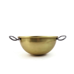 Meilleures ventes : Bols de service en laiton, bols en métal faits à la main couleur or, avec poignée, pour salades et service, Fournitures 2026 - Product Image 4