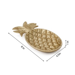 Artistic Pineapple Decorative Brass Bowl Suitable For Dining <b>Tables</b> Centerpieces And Festive Styling Handcrafted From India - Product Image 2