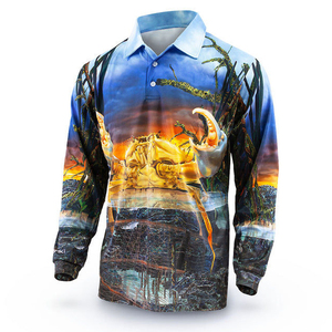Último Diseño, Camisetas de Pesca Sublimadas Personalizadas, Camisetas Polo de Moda, Camisetas Polo de Pesca Sublimadas de Manga Larga para Hombre - Product Image 1