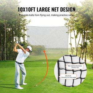 Red de Práctica de Golf de Nailon Resistente de 10x10 pies, Equipo de Entrenamiento Interior para Golf, Béisbol, Hockey, Fútbol, Red de Bolas DIY para Deportes - Product Image 3