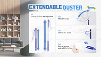 Brosse de nettoyage domestique de vente chaude avec Magic Telescopic Manual Soft Computer Dust Duster Feather Duster