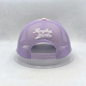 Casquette Trucker 6 Panneaux Meyba Sports Rose Violet avec Dos en Maille et Visière Bleu Clair, Logo Brodé, Unisexe Adulte, Décontractée Printemps-Été - Product Image 3
