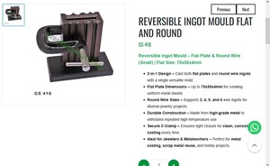 Reversible Ingot Mould Flat Plate and Round Wire Jewelry Casting Tool Durable Goldsmith Tool |Item No GS-416 - Product Image 3