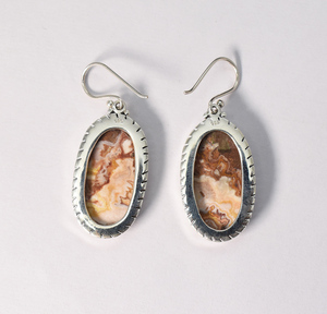 Natural Rhodochrosite Dangle <b>Earrings</b> In 92.5 Sterling Silver Anniversary Gift For Her - Product Image 5