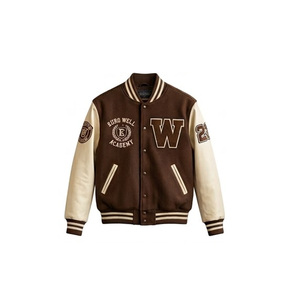OEM Custom Vintage Oversized Unisex Reversible Plus Size Casual Varsity <b>Baseball</b> <b>Jacket</b> Bulk Wholesale Plain Blank Wool Blend - Product Image 5