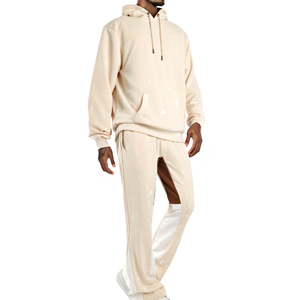 Survêtement de haute qualité à coupe évasée, 100% coton, coupe ajustée, style streetwear, survêtement évasé pour homme - Product Image 4