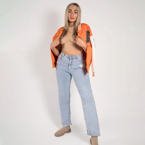 Fashion Women Varsity Jacket Plain Dyed <b>Knitted</b> Windproof Winter Spring Custom Cotton Shell & Lining Embroidery Varsity Jackets - Product Image 4