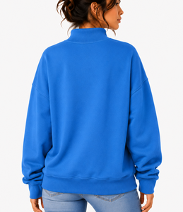Sweat-shirt à col rond à imprimé lettres à carreaux Dallas pour femme, coupe classique, en coton tricoté pour l'automne - Product Image 6
