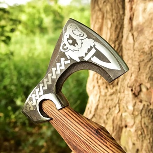 Nouvelle conception Hache de camping Tomahawk personnalisée forgée à la main style barbu, lame en acier forgé, manche en bois, OEM ODM, vente chaude - Product Image 4