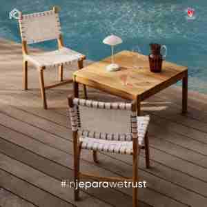 เก้าอี้รับประทานอาหาร KLOPS LIVING ทำจากไม้สักแท้ หุ้มหนัง ทอผ้า งานแฮนด์เมด ขนาดสั่งทำได้ ใช้ได้ทั้งภายในและภายนอกอาคาร เหมาะสำหรับโรงแรม วิลล่า รีสอร์ท ร้านอาหาร - Product Image 2